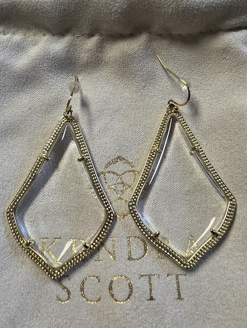 Kendra Scott Alexandra Clear/Gold Earrings